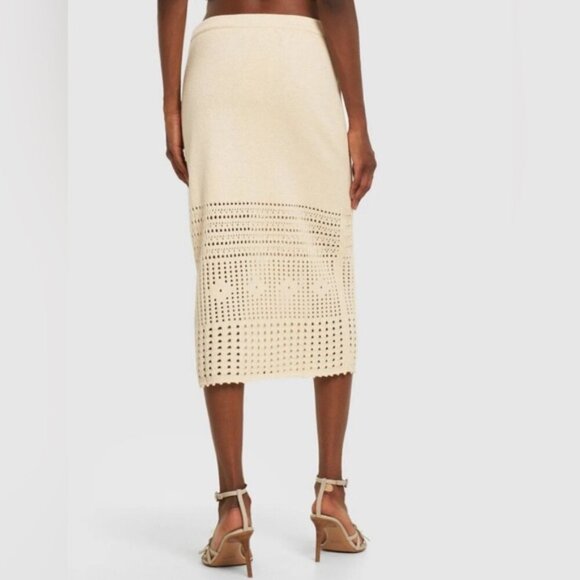 NWT REFORMATION Carter Novelty Knit Organically Grown Cotton Midi Skirt SMALL‎ - Picture 2 of 14